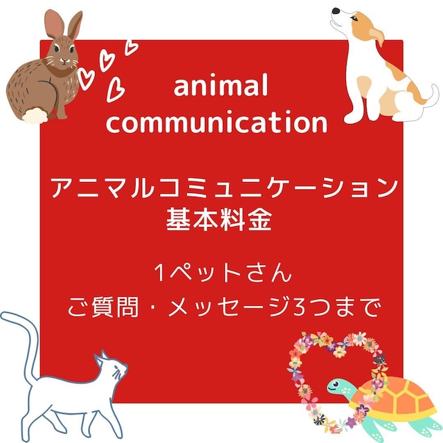 animal communication アニマルコミュニケーションコミュニケーション基本料金 1ペットさんご質問・メッセージ1つまで